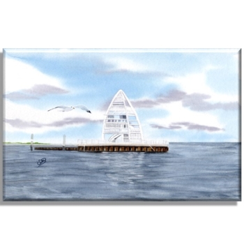 Leinwand 40 x 30 cm Keilrahmen Canvas-Leinen Aquarell Maritim Kunst Druck Kunstdruck Nordsee Juist Seezeichen Zitronenpresse  - Juist 11